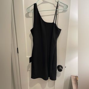 Lulus asymmetrical black dress sz L